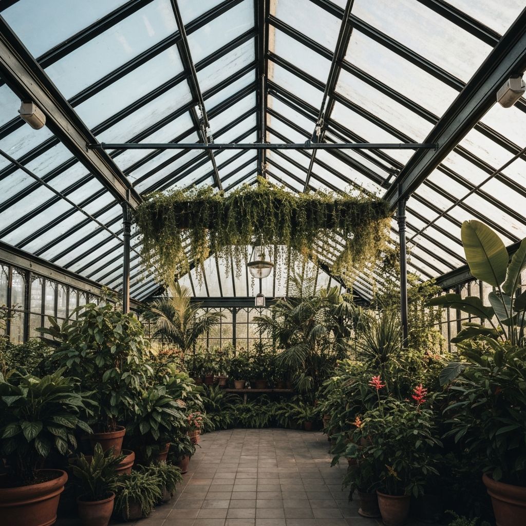 Beautiful greenhouse interior